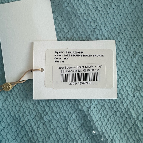 The Frankie Shop Jazz Sequins Boxer Short in Sky Blue - Size Medium - Picture 4 of 5